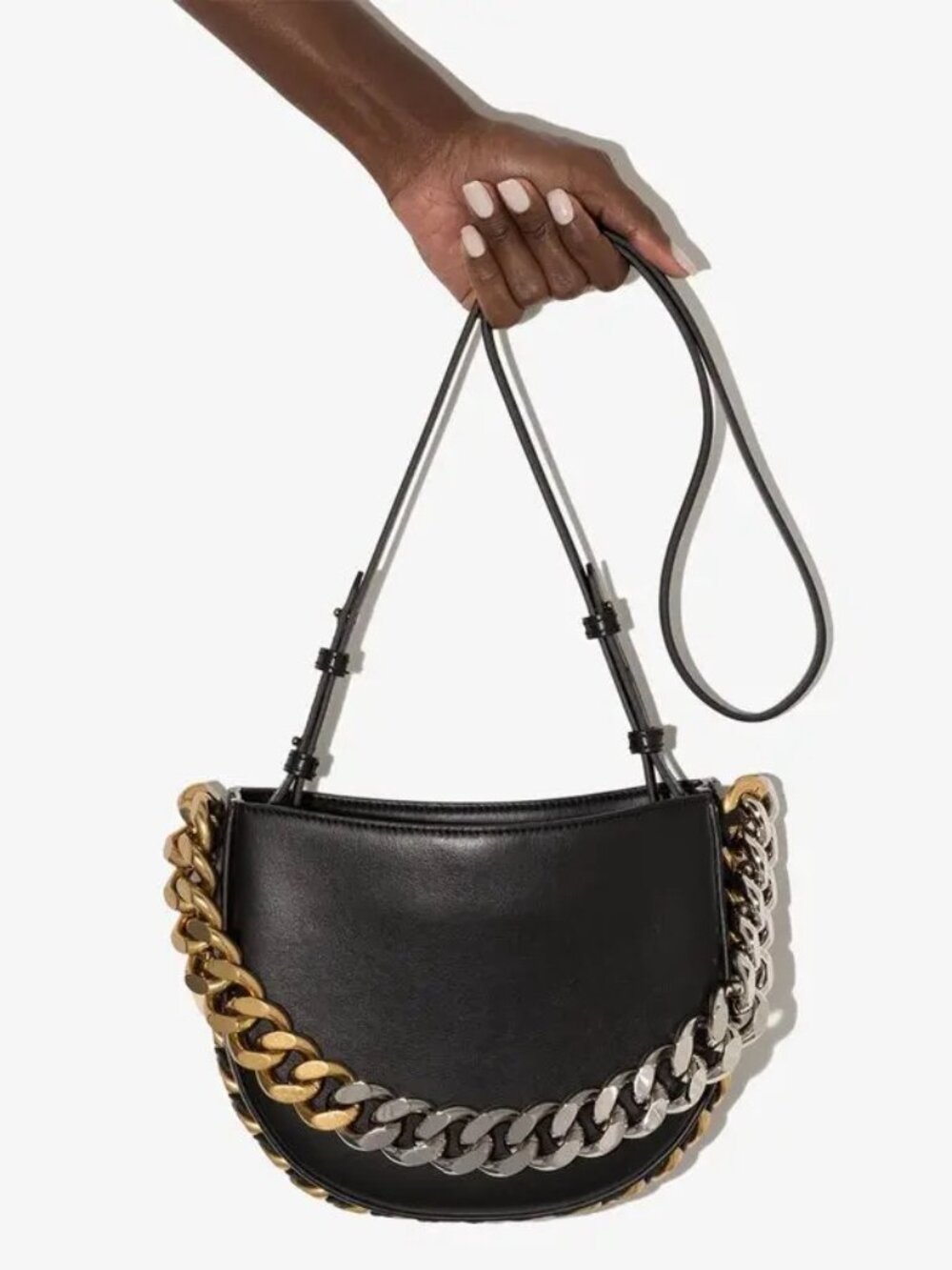 Stella McCartney, Frayme, Italian-made, Black with Gold Hardware